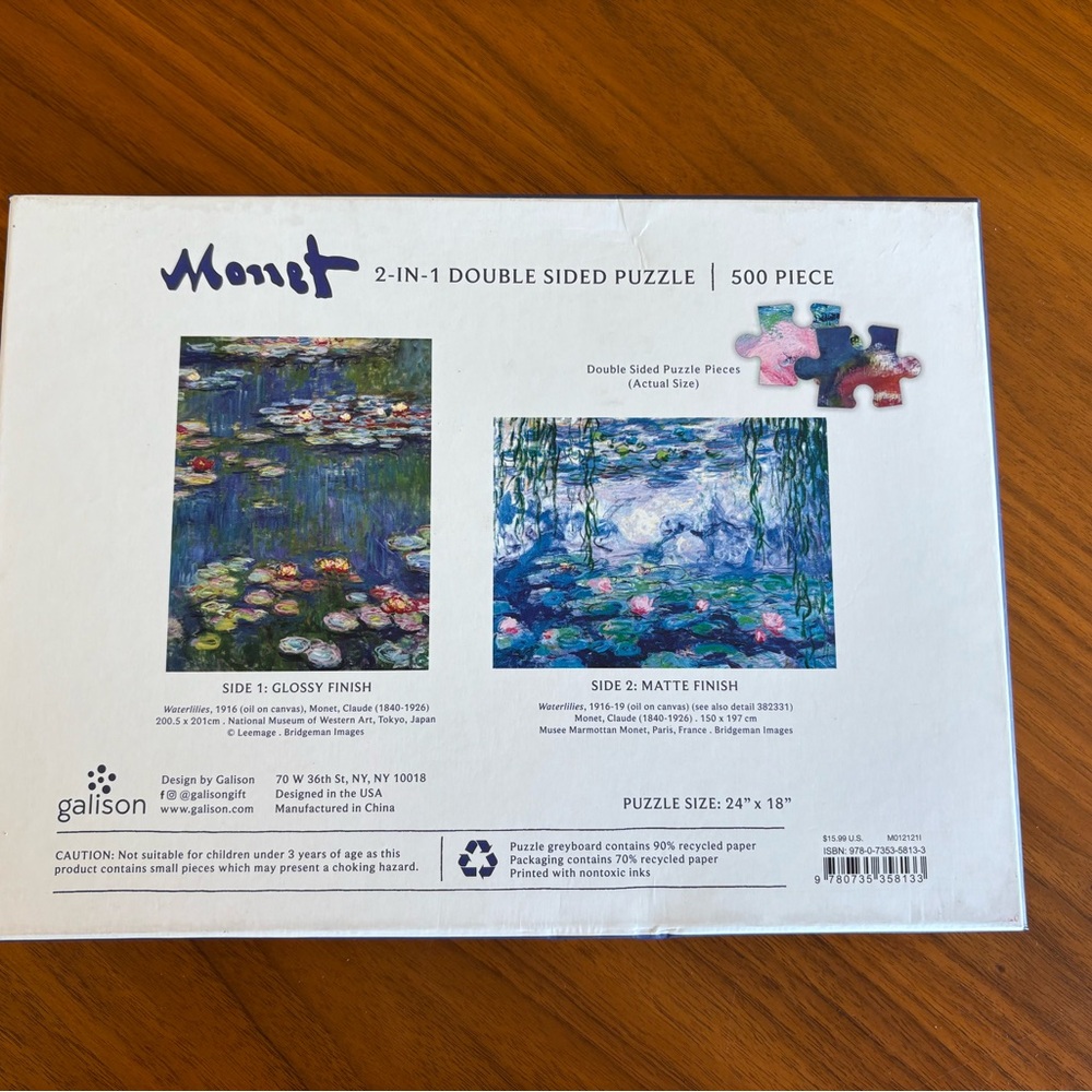 New Monet Double Sided Puzzle, 500 pieces - Picture 4 of 6